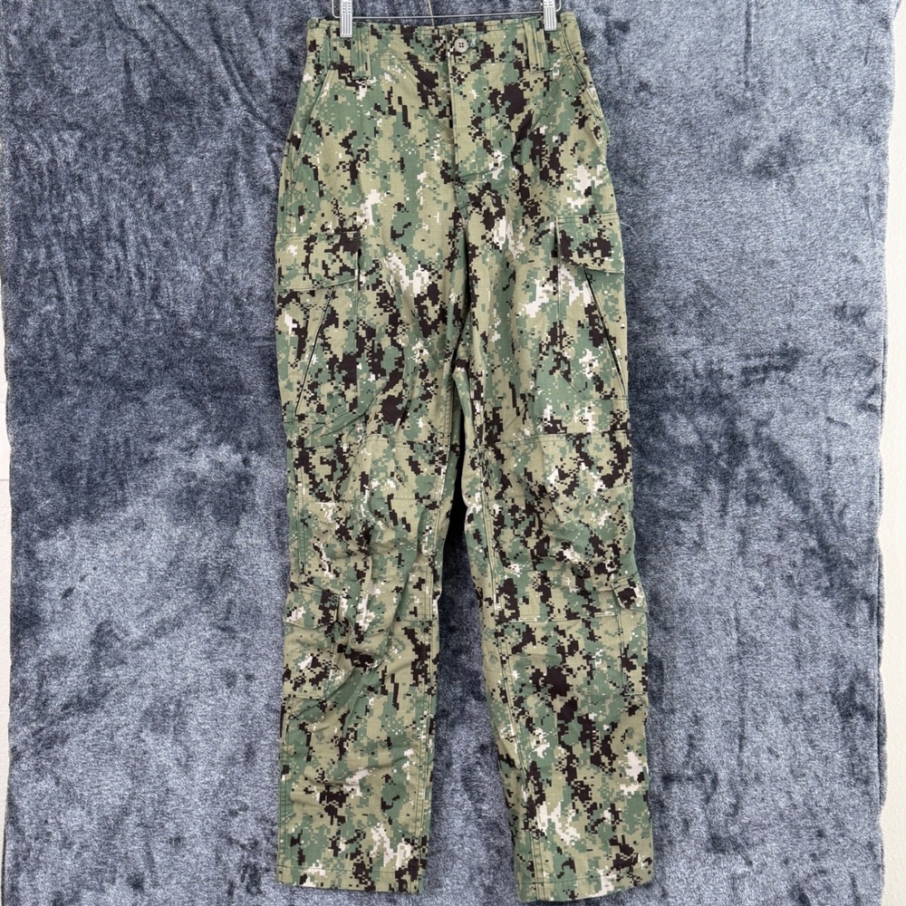 US Navy Working Uniform NWU Type III Pants Digital Camo Ripstop Small X-Long